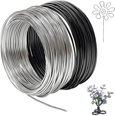 Dailygoods- Knutseldraad 2 Rollen - 1 mm x 30 m - Sieraden Draad - Bloemendraad - Flexibel en Duurzaam - Roestvrij Aluminiumdraad - Sieradendraad