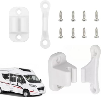 Deurslot 2-delig - Deurslot voor Caravans - Deurslot voor Campers - Deurblok - Deurklink - Wit Plastic 6 x 2 cm - Deurslot Voor Camper