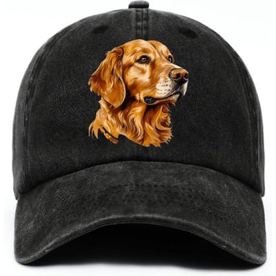 Baseballpet met Print van Golden Retriever, Lichtgewicht en Verstelbaar, Geschikt Voor Zowel Mannen Als Vrouwen Als Cadeau Voor Hondenliefhebbers Adjustable black
