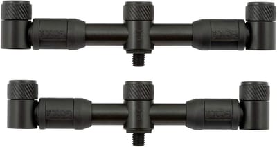 Buzzer Bar Set - Hengels Steunen - Karpervissen Organiseren - Verstelbaar Cam Lok Systeem - 23 & 26 cm - Zwart