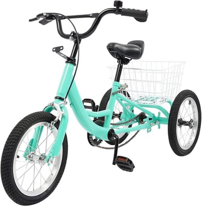 Kinder driewieler - Driewiel - Vrije tijd - Stabiele constructie - 14 inch - Lichtgroen
