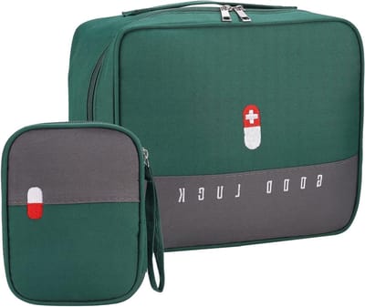 Set van 2 Waterdichte Geneesmiddelen Tassen - Grote en Kleine Reisapotheek Tas voor Thuis en Kantoor, Ideaal voor Medicijnopslag en Organisatie