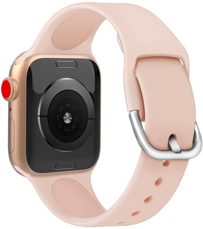 Siliconen sportbandje - Apple Watch 42mm 44mm - zalm D-sluiting