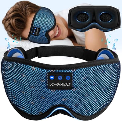 Bluetooth Slaapmasker met Hoofdtelefoon - 100% Verduisterend, Zijdeachtig en Comfortabel voor Ontspanning
