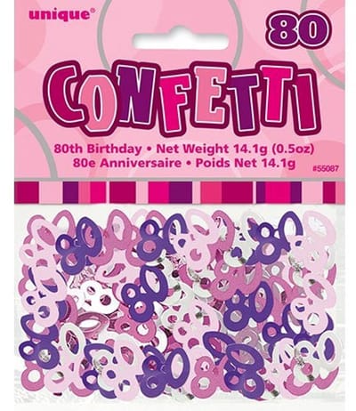 Happy Pink Sparkling 80e verjaardag strooidecoratie 14g
