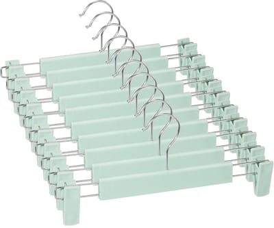longziming -10-Pack Stevige Niet-Schuivende Verstelbare Haak Hangers - Ruimtebesparend voor Broeken, Sokken, Jurken en Jassen