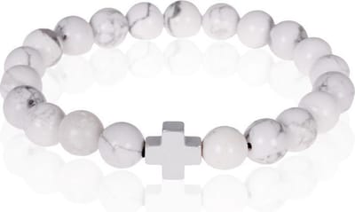 Memphis kralen armband Howliet Zilverkleurig Kruis