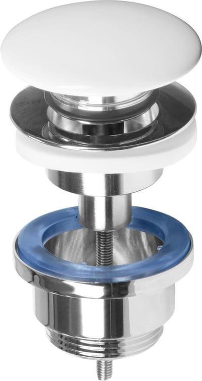 Afvoerventiel Wastafel - Pop-up Ventiel Kraan - Water Afvoeren Regelen - Eenvoudige Push-Open Functie - 1 1/4 inch - Wit