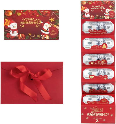 Kerstgeldhouder - Geld Envelop - Geld Cadeau Geven - Feestelijk Design - 19 x 14 x 1 cm - Meerkleurig