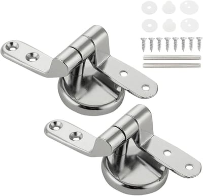 WC-bril scharnieren - Toiletbril bevestiging - Badkamer reparatie - Roestvrij staal - 2 stuks - Zilver