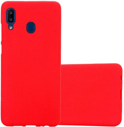 Cadorabo Hoesje geschikt voor Samsung Galaxy A10e / A20e in FROST ROOD - Beschermhoes gemaakt van flexibel TPU silicone Case Cover