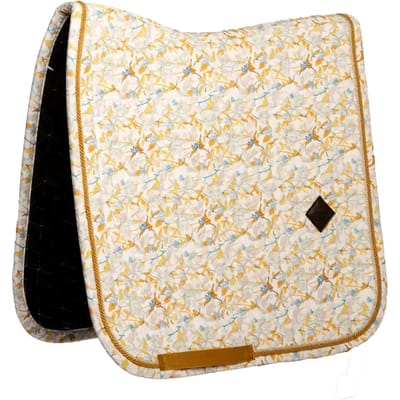 Kentucky Horsewear - Zadeldoek velvet spring leaves whispers printing brown/white dressuur cob