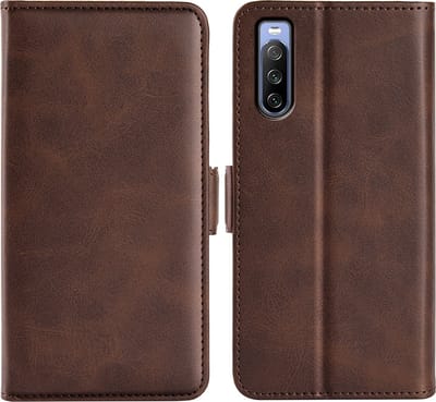 MobyDefend Hoesje - Geschikt voor Sony Xperia 5 IV - Luxe Wallet Book Case (Sluiting Zijkant) - Bruin