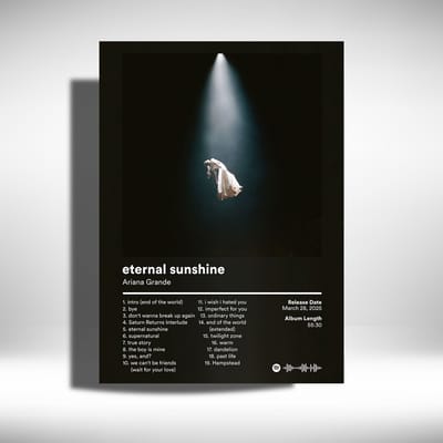 Ariana Grande - Eternal Sunshine - Metalen Poster 30x40cm - album - Brighter