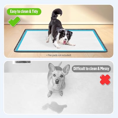 Hondentoilet Mat 50 x 35 inch, Silicone Lekvrije Pee Tray, Hoogrand voor Puppy, Kat en Konijn, Vloerbescherming en Training Pads
