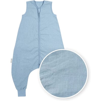 Meyco Baby Studio Collection Linnen Slaapoverall Jumper - Jeans Blue - 80cm - 0.5 TOG