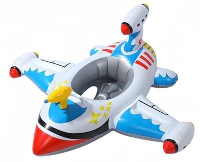 Kinderzwemband Vliegtuig met Waterpistool – Anti-Kantel Zwemstoel voor 1-6 Jaar, Extra Dik en Veilig