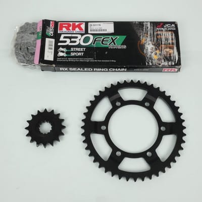 Kit chaîne FE pour moto Yamaha 1000 FZS Fazer 2001 à 2005 16x44 Pas 530 Neuf