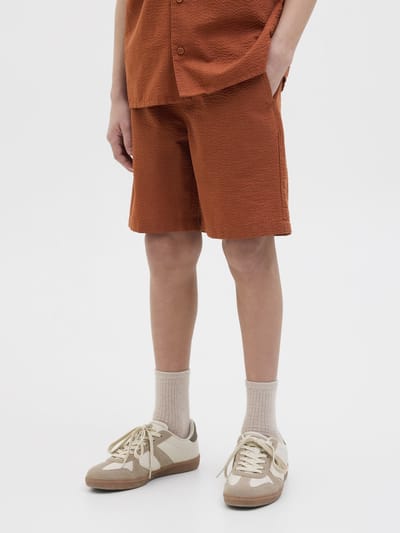 JACK&JONES - JPSTJAIDEN JJPALMA SEERSUCKER SHOR JNR - Jongens - Bermuda shorts