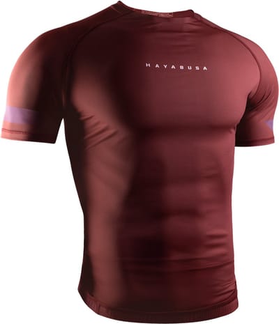 Hayabusa Core Short Sleeve Rashguard voor heren - Donkerrood - maat S