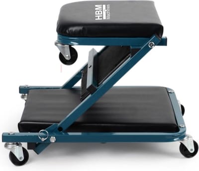 HBM 2-in-1 autokruiper en werkkruk, verrijdbaar, verstelbaar, 150 kg, 91 x 41 x 12 cm