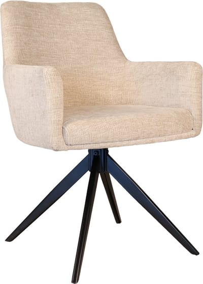 SET DEAL: 4 stuks Eetkamerstoel draaibaar Nola taupe eetstoel draaibare stoel zetel