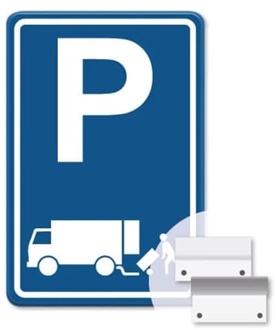 Parkeerbord Laden en Lossen - blauw - Weerbestendig Aluminium - 40x60 cm - Bevestiging: Met muur-/ wandmontage beugels
