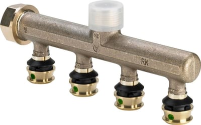 Viega Raxofix-verdeler, d 16mm, G 3/4, n 4 siliciumbrons Model 5326.05, 645595