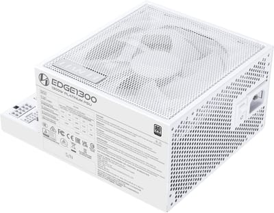 Lian Li EDGE 850W White - ATX12V 3.0, ATX12V 3.1 - Cybenetics Platinum - 850 Watt - Modulair - Actieve PFC - PCIe 5.1 - 120mm FDB Fan - L-vormig - USB-Hub 4x USB 2.0