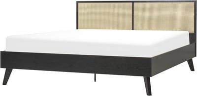 MONPAZIER - Tweepersoonsbed - Zwart - 180 x 200 cm - Populierhout
