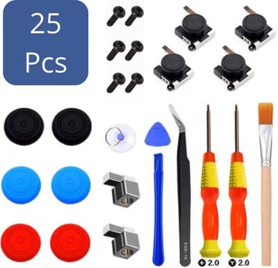 Heuts Goods | LUXE 25 In 1 reparatieset geschikt voor de Nintendo Switch controllers | Hoge Kwaliteit Onderdelen | Voor reparatie van 4 Joy-cons | Nintendo switch Accessoires | Inclusief Handleiding