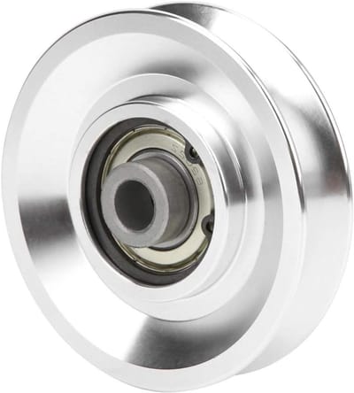Stille Katrol - Groef Wiel - Fitness Workout - Zwaar Belastbaar - 80mm Diameter - Zilver