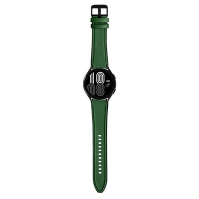 Strap-it Leren hybrid bandje perfect fit - geschikt voor Samsung Galaxy Watch 7 (40 & 44mm) / Galaxy Watch 6 (Classic) / Galaxy Watch 5 / Galaxy Watch 5 Pro / Galaxy Watch 4 / Galaxy Watch 4 Classic / Watch FE - groen