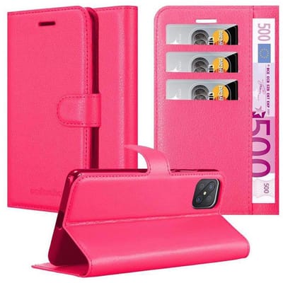 Cadorabo Hoesje geschikt voor Oppo A92s in KERSEN ROZE - Beschermhoes met magnetische sluiting, standfunctie en kaartvakje Book Case Cover Etui