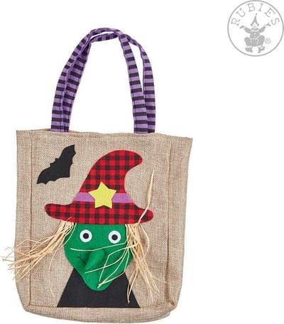 Halloween Jute Handtas met Heks