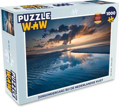 Puzzel Zonsondergang bij de Nederlandse kust - Legpuzzel - Puzzel 1000 stukjes volwassenen