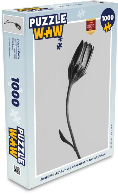 Puzzel Plant - Macro - Zwart - Wit - Legpuzzel - Puzzel 1000 stukjes volwassenen