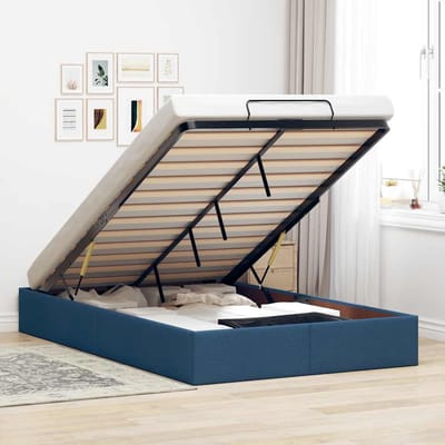 vidaXL - Bedframe - zonder - matras - 120x200 - cm - stof - blauw