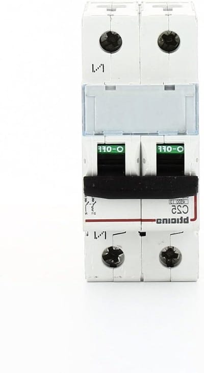 Automatische Schakelaar - Stroomonderbreker - Beveiliging Elektrisch Circuit - 1P+N Configuratie - 2 Modules - Wit