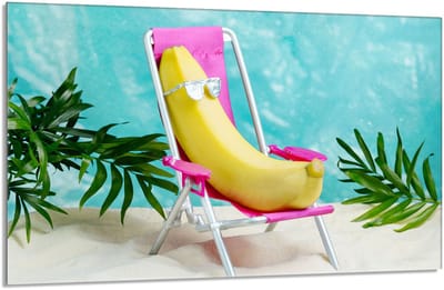 TMK ArtDeko Serie - Snijplank - 80x52 cm - Hartglas - Banaan Design