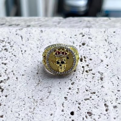 Stereo Gravure Kroon Schedel Ringen Voor Vrouwen Mannen Hip Hop Skelet Ring Feest Sieraden Mode HipHop Feest Bruiloft Cadeau Creatief 10 gray
