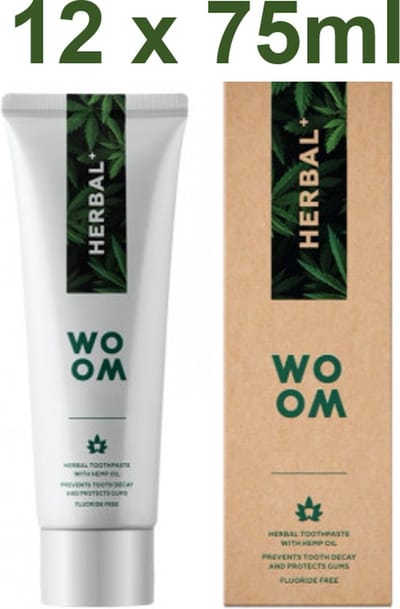 Woom tandpasta Herbal +  12x75ml.
