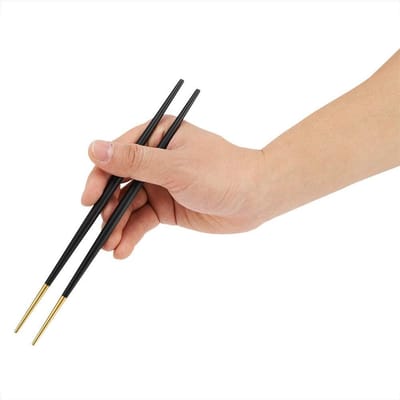 Dailygoods- Eetstokje 304 Roestvrij Staal - Lichtgewicht - Herbruikbaar - Vaatwasmachinebestendig - 22 cm - Zwart/Roze/Blaauw - Sushi Eetstokjes