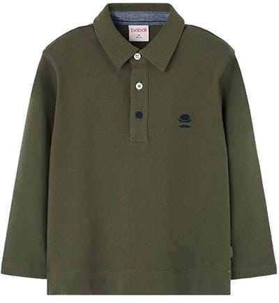 Boboli Pique Lange Mouw Poloshirt Groen 12 Years Jongen