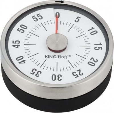 Kookwekker Mechanisch – Eierwekker met Magneet – Keukenwekker Analoog – Kitchen Timer – Egg Timer – Magnetisch – RVS – 60 Minuten – Ø 78,5 mm