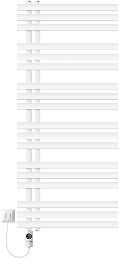 Badkamer radiator middenaansluiting 600x1400 mm wit met verwarmingselement 900W LuxeBath