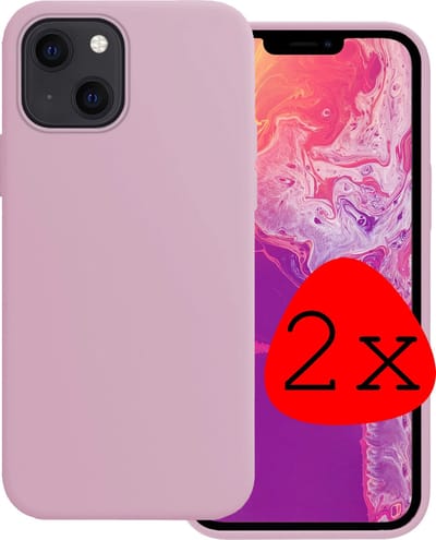 Hoesje 2 Stuks - Geschikt voor Apple iPhone 13 Mini - Sterk & Shockproof - Case Siliconen - Back Cover - Telefoon Hoes - Lila