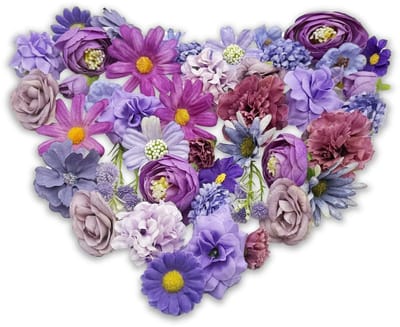 Dailygoods- Kunstbloemen 44 Stuks - Paarse Kunstbloemen - Decoratie voor Doe-Het-Zelf - Bruiloft/Cake/Feest - Handwerk - Korte Stengel - Nep Bloemen