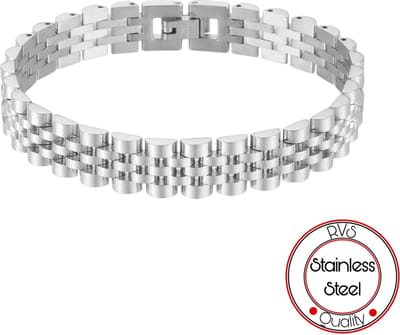 Jubilee Stijl Armband | Horlogeband Stijl | Zilverkleurig | Armband Mannen | Staal | 10mm | Cadeau voor Man | Pin Remover | Cadeau voor haar | Cadeau voor vrouw