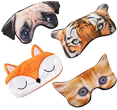Set van 4 schattige dierenblinddoeken voor een goede nachtrust
